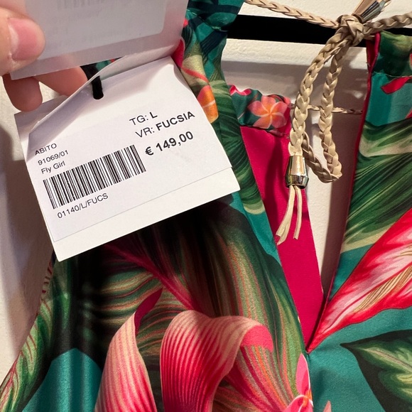 Flygirl - tropical Maxi Dress made in Italy new with tags - Picture 3 of 11